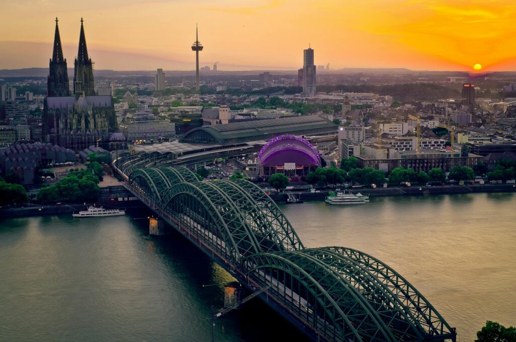 Gray Steel Bridge over River