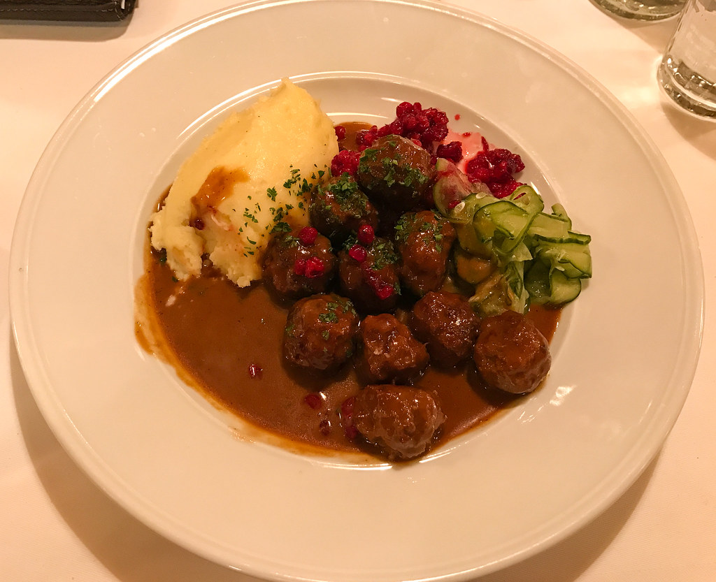 Köttbullar served on a plate -European traditional foods